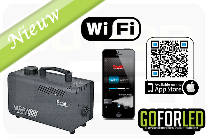 Rookmachine Antari W800 met Iphone bediening